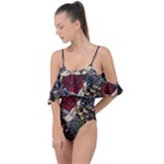 Seamless Vector Pattern Drape Piece Swimsuit