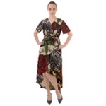 Seamless Vector Pattern Front Wrap High Low Dress