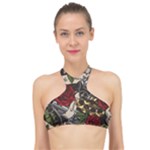 Seamless Vector Pattern High Neck Bikini Top