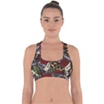 Seamless Vector Pattern Cross Back Hipster Bikini Top 