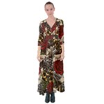 Seamless Vector Pattern Button Up Maxi Dress