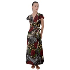 Flutter Sleeve Maxi Dress 