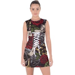 Lace Up Front Bodycon Dress 