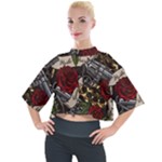 Seamless Vector Pattern Mock Neck Tee