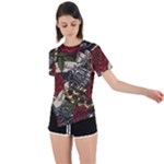 Seamless Vector Pattern Asymmetrical Short Sleeve Sports Tee