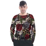 Seamless Vector Pattern Men s Long Sleeve Raglan Tee