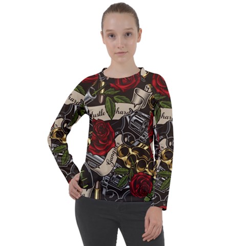 Seamless Vector Pattern Women s Long Sleeve Raglan Tee from ArtsNow.com