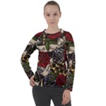 Seamless Vector Pattern Women s Long Sleeve Raglan Tee