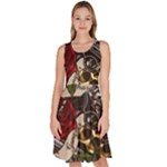 Seamless Vector Pattern Knee Length Skater Dress With Pockets