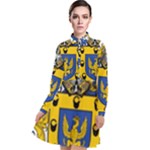 Soto Coat of Arm Long Sleeve Chiffon Shirt Dress