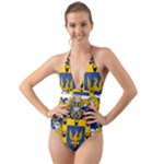 Soto Coat of Arm Halter Cut-Out One Piece Swimsuit