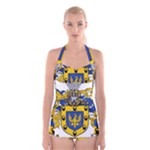 Soto Coat of Arm Boyleg Halter Swimsuit 