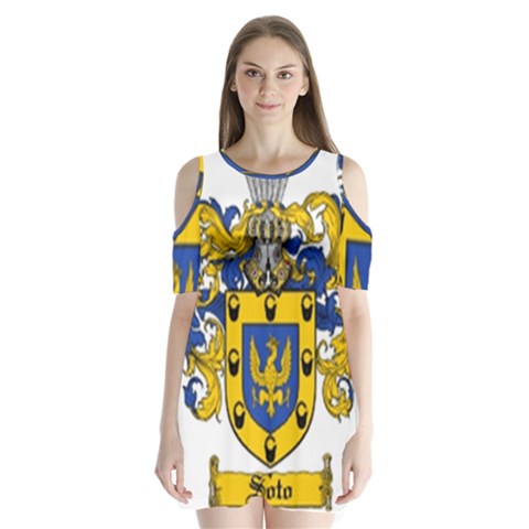 Soto Coat of Arm Shoulder Cutout Velvet One Piece from ArtsNow.com