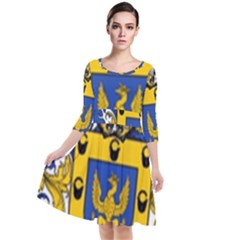 Quarter Sleeve Waist Band Dress 