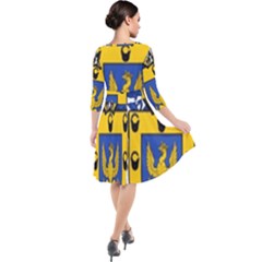 Quarter Sleeve Waist Band Dress 