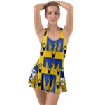 Soto Coat of Arm Ruffle Top Dress Swimsuit