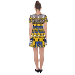 Drop Hem Mini Chiffon Dress 