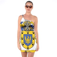 One Shoulder Ring Trim Bodycon Dress 