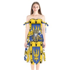 Shoulder Tie Bardot Midi Dress 
