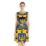 Soto Coat of Arm Sleeveless Waist Tie Chiffon Dress