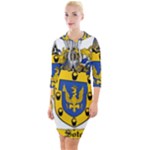 Soto Coat of Arm Quarter Sleeve Hood Bodycon Dress