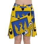 Soto Coat of Arm Chiffon Wrap Front Skirt