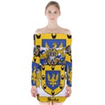 Soto Coat of Arm Long Sleeve Off Shoulder Dress