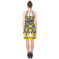 Halter Collar Waist Tie Chiffon Dress 