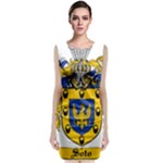 Soto Coat of Arm Sleeveless Velvet Midi Dress