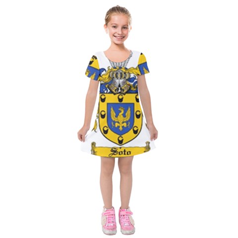 Soto Coat of Arm Kids  Short Sleeve Velvet Dress from ArtsNow.com