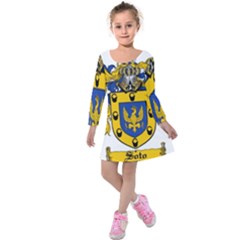 Kids  Long Sleeve Velvet Dress 