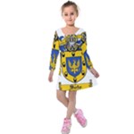 Soto Coat of Arm Kids  Long Sleeve Velvet Dress