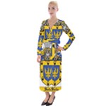 Soto Coat of Arm Velvet Maxi Wrap Dress