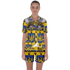 Satin Short Sleeve Pajamas Set 