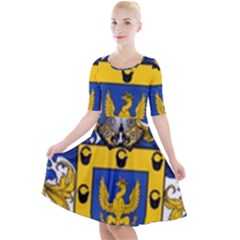 Quarter Sleeve A-Line Dress 