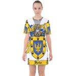 Soto Coat of Arm Sixties Short Sleeve Mini Dress