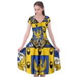 Soto Coat of Arm Cap Sleeve Wrap Front Dress