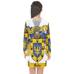 Long Sleeve Chiffon Shift Dress  