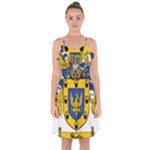 Soto Coat of Arm Ruffle Detail Chiffon Dress