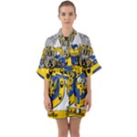 Soto Coat of Arm Half Sleeve Satin Kimono 