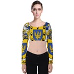 Soto Coat of Arm Velvet Long Sleeve Crop Top
