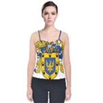 Soto Coat of Arm Velvet Spaghetti Strap Top