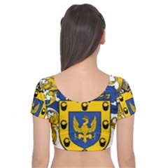 Velvet Short Sleeve Crop Top  