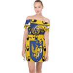 Soto Coat of Arm Off Shoulder Chiffon Dress