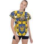 Soto Coat of Arm Ruffle Collar Chiffon Blouse
