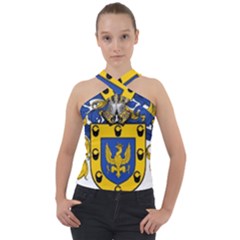 Cross Neck Velour Top 