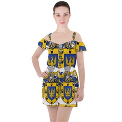 Ruffle Cut Out Chiffon Playsuit 