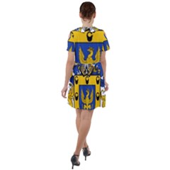 Short Sleeve Shoulder Cut Out Dress  