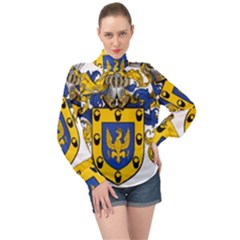 High Neck Long Sleeve Chiffon Top 