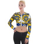 Soto Coat of Arm Long Sleeve Cropped Velvet Jacket